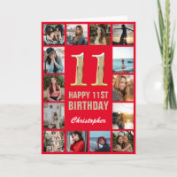 11. Glückwunsch zum Geburtstag Rot und Gold Foto C