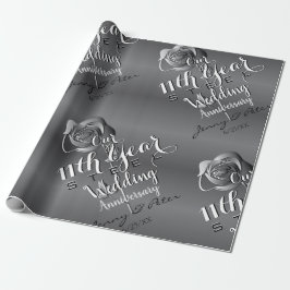 11. Hochzeit-Jubiläum-Rose Geschenkpapier