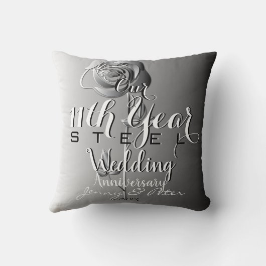 11. Hochzeit-Jubiläum-Rose Kissen (Rückseite)