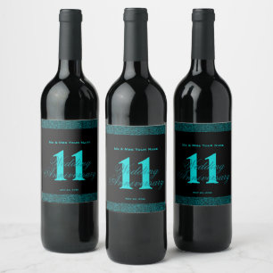 11. Hochzeitsjubiläum Benutzerdefiniertes Weinlabe Weinetikett