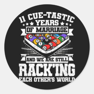 11. Hochzeitsplatz Billard 11 Jahre Runder Aufkleber