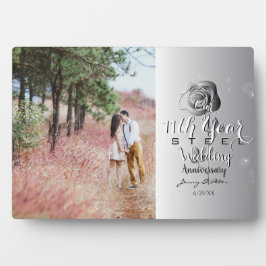 11. Hochzeitstag Custom Foto Steel Rose Fotoplatte