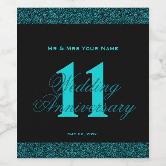 11. Hochzeitstag Eigenes Weinetikett (Einzelnes Label)