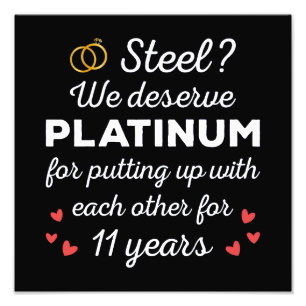 11. Hochzeitstag I - Steel Funny Couple Fotodruck