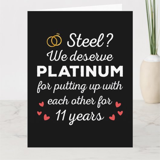 11. Hochzeitstag I - Steel Funny Couple Karte (Vorderseite)