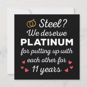 11. Hochzeitstag I - Steel Funny Couple Karte