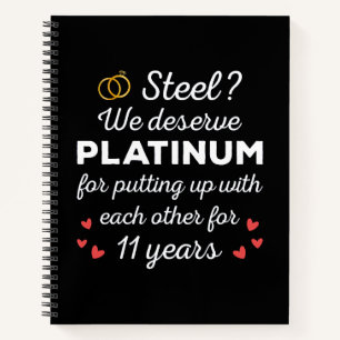 11. Hochzeitstag I - Steel Funny Couple Notizblock