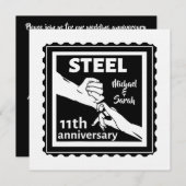 11. Hochzeitstag mit Händen Einladung (Vorne/Hinten)