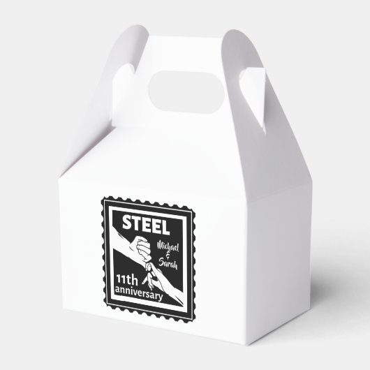 11. Hochzeitstag mit Händen Geschenkschachtel (Rückseite)