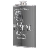 11. Hochzeitstag mit Rose aus Stahl Flachmann (Links)