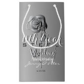11. Hochzeitstag mit Rose aus Stahl Kleine Geschenktüte (Rückseite)