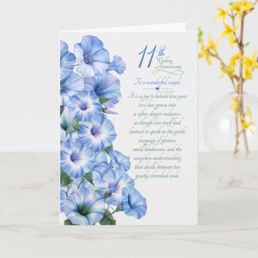 11. Hochzeitstag - Sentimentale Prunkwinde Karte (Gelbe Blume)