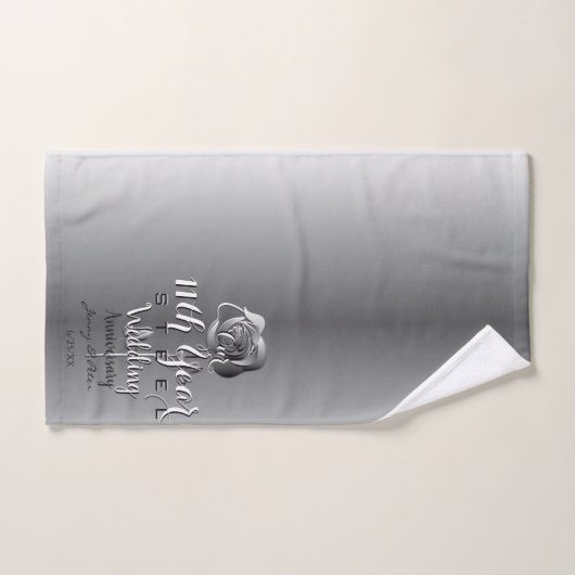 11. Hochzeitstag Stahl-Rose Badhandtuch Set (Handtuch)