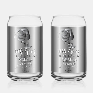 11. Hochzeitstag Stahl Rose kann Glas
