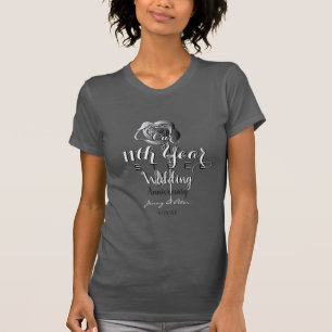 11. Hochzeitstag Stahl-Rose T-Shirt