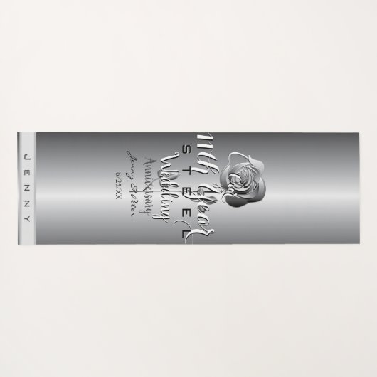 11. Hochzeitstag Stahl-Rose Yogamatte (Rückseite (Horizontal))