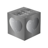 11. Hochzeitstag Stahlherz-Rahmen Würfel (Rückseite Schrägansicht)