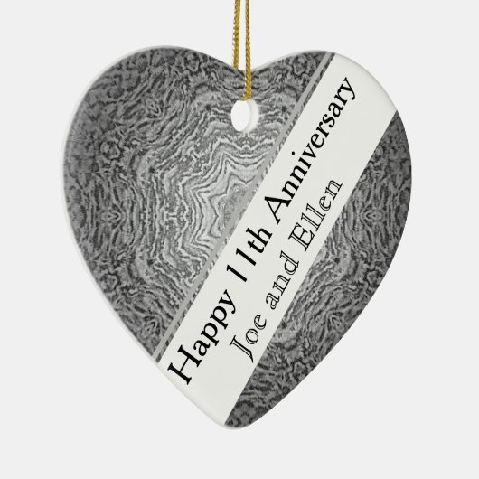 11. Hochzeitstag, Stahljubiläum Keramik Ornament (Rechts)