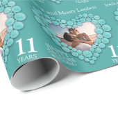 11. Hochzeitstag türkisfarbenes Foto Geschenkpapier (Rolleneckpunkt)