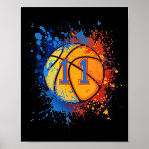 11 Jahre alt 11. Geburtstag Basketball Geschenk fü Poster