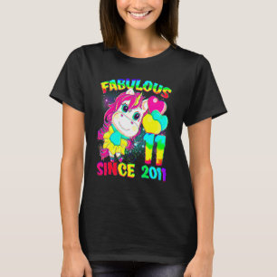 11 Jahre alt 11. Geburtstag Einhorn Girl Fabulous  T-Shirt
