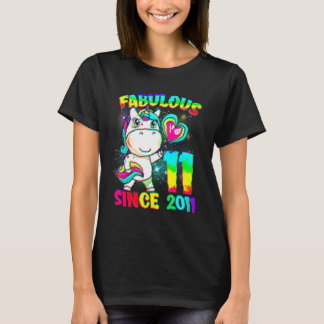 11 Jahre alt 11. Geburtstag Einhorn Girl Fabulous  T-Shirt