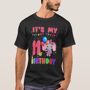 11 Jahre alt 11. Geburtstag Elefanten Mädchen Phan T-Shirt