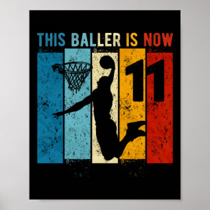11 Jahre alt Bysketbyll 11. Geburtstag Junge Poster