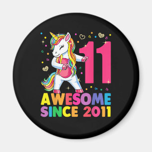 11 Jahre alt Einhorn Flossing 11. Geburtstagskind  Magnet