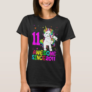 11 Jahre alt Einhorn Flossing 11. Geburtstagskind  T-Shirt