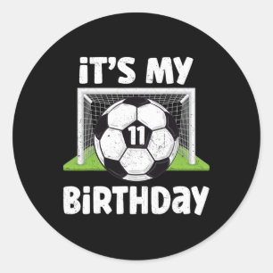 11 Jahre alte Fußballspieler zum 11. Geburtstag Ki Runder Aufkleber