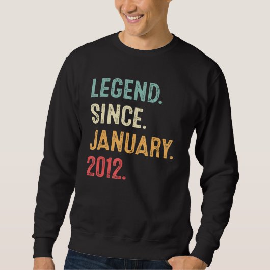 11 Jahre alte Legende Seit Januar 2012 11. Geburts Sweatshirt (Vorderseite)