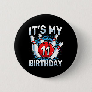 11 Jahre alter Bowling 11. Geburtstagsparty Boys G Button