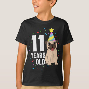 11 Jahre alter Mops Geburtstag Hund Lover Party 11 T-Shirt