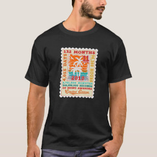 11 Jahre alter Palmenbaumstrand 2010 Retro Briefma T-Shirt