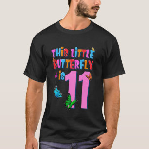 11 Jahre alter Schmetterling Niedlich 11. Geburtst T-Shirt