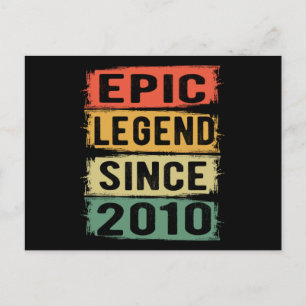 11 Jahre alter Tag 2010 Epische Legende 11. Geburt Postkarte