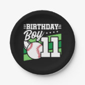 11 Jahre altes Baseball Party Thema 11. Geburtstag Pappteller (Vorderseite)