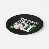 11 Jahre altes Baseball Party Thema 11. Geburtstag Pappteller (Schrägansicht)
