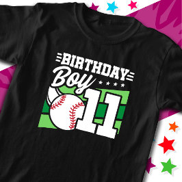 11 Jahre altes Baseball Party Thema 11. Geburtstag T-Shirt
