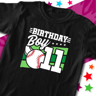 11 Jahre altes Baseball Party Thema 11. Geburtstag T-Shirt