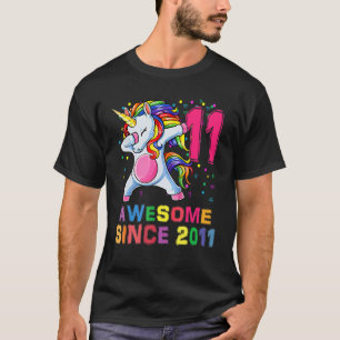 11 Jahre Einhorn Dabbing 11. Geburtstag Mädchen Ei T-Shirt