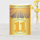 11 Jahre nüchtern zum Jubiläum | Golden Ray 12-Sch Karte (Gelbe Blume)
