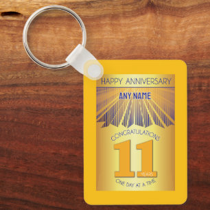 11 Jahre Nüchternheitsjubiläum Golden Ray 12-Sch Schlüsselanhänger