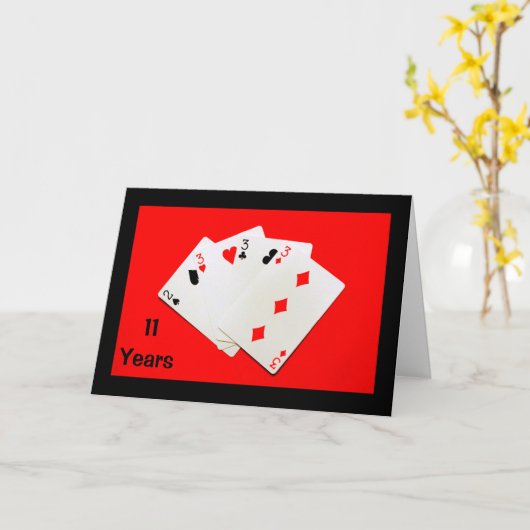 11 Jahre sind ein großer Deal! Jubiläumskarte Karte (Gelbe Blume)