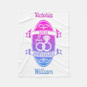 11 Jahre traditioneller Stahl 11. Hochzeitstag Fleecedecke