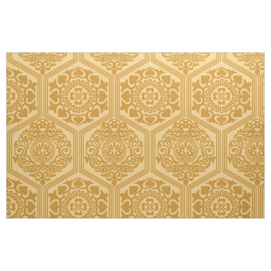 11.-Jahrhundert-Sechsecke - Hellgoldrute Stoff (Fat Quarter (45,7 x 55,9 cm))