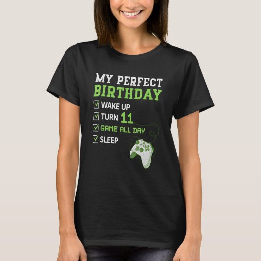 11-jährige Jungen 11. Perfect Birthday Gaming Vide T-Shirt (Vorderseite)