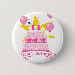11-jähriger Geburtstagskuchen Button