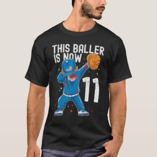 11-jähriges Baseball Geburtstag 11. Baller Player T-Shirt